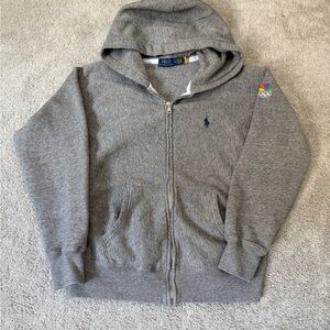 Polo Ralph Lauren NBC Olympics Gray Hooded Zip Up Sweater Women’s Size Medium
